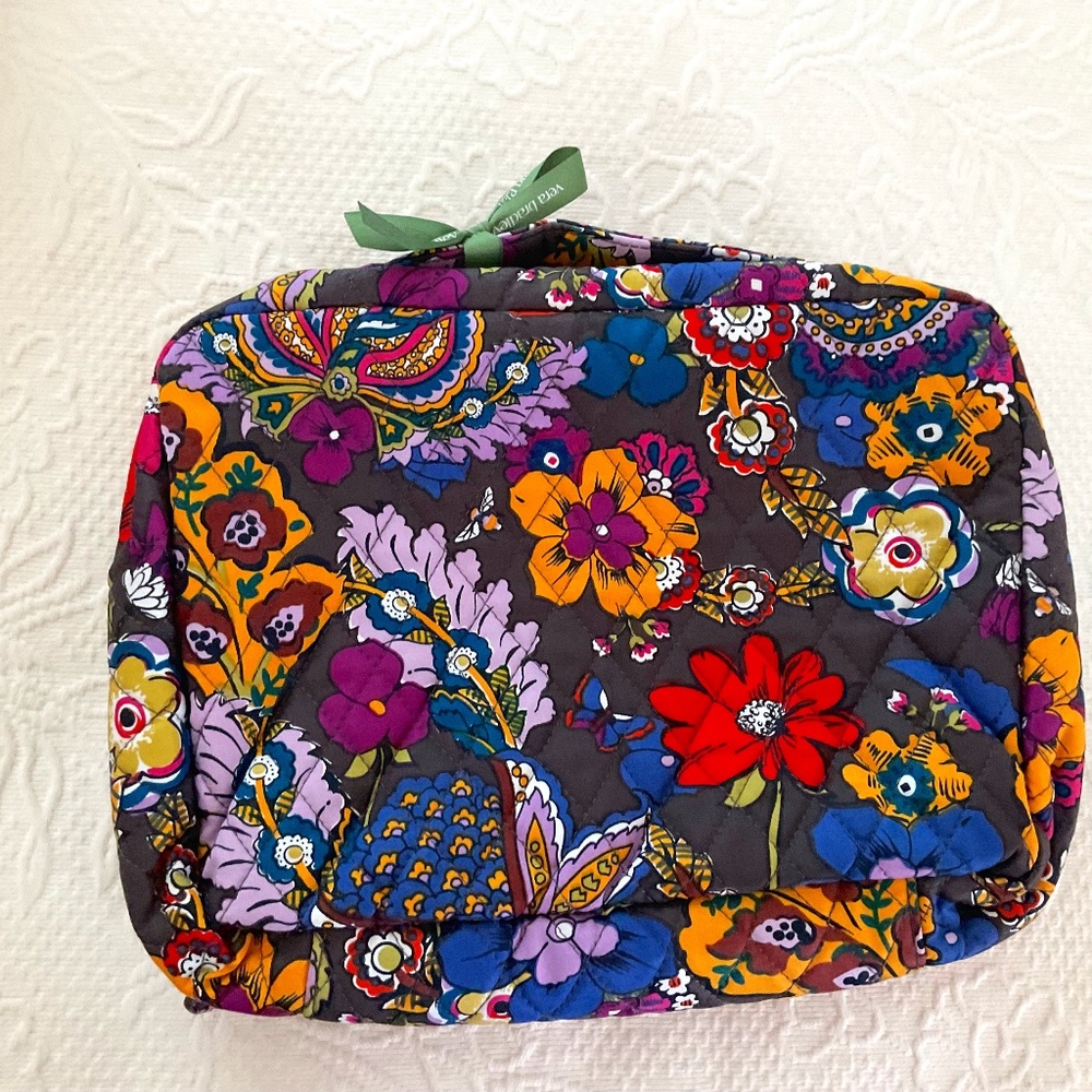 Vera Bradley lay flat makeup case